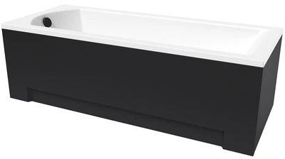Ванна акриловая Helmken Vespera 170x70 см (43325X11X4) комплект 2 в 1: прямоугольная ванна, Черный подголовник