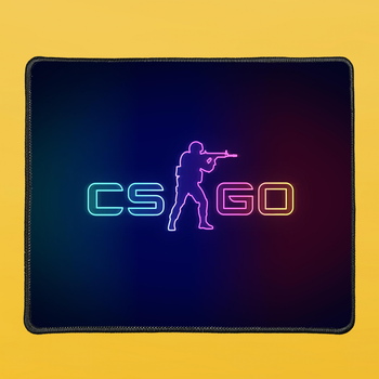 Килимок під мишку прямокутний з чорним оверлоком (36*30 см) Counter Strike Logo