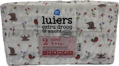 Екологічні підгузки 2 розміру Albert Heijn luiers extra droog&zacht 4-8 кг. 45 шт