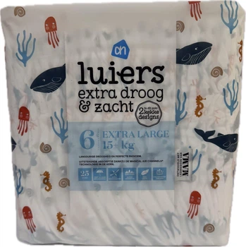 Екологічні підгузки 6 розміру Albert Heijn luiers extra droog&zacht 15+ кг 25 шт