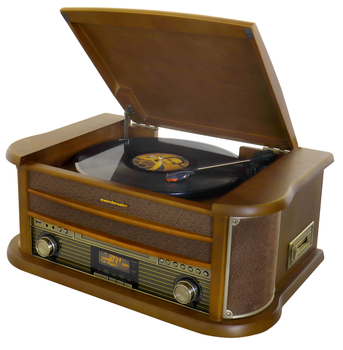 Музыкальный центр Виниловый проигрыватель Soundmaster NR565DAB Nostalgic Stereo DAB+/MP3/FM/CD/Bluet