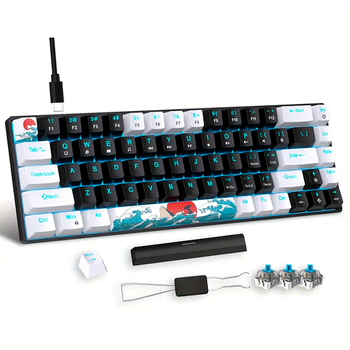 Клавиатура HXSJ V800 PRO / Механическая MX Blue / Type-C / Wave