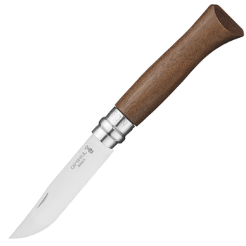 Ніж складний Opinel №8 Inox (довжина: 190мм, лезо: 85мм), горіх