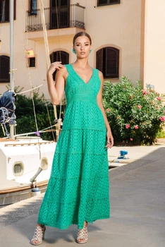 Літній сарафан довгий Fresh Cotton 4075 F-03 C 46(L) Зелений