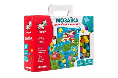 Мозаика Vladi Toys с деревянными деталями Ферма