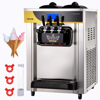 Фризер для морозива Vevor 2200W / 22-30 літрів / годину / 3 смаки (BJH288SR2JB-Z)