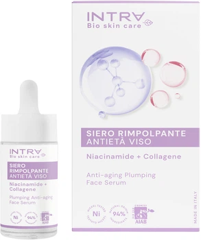 Антивозрастная сыворотка для лица Intra Bio Skin Care Plumping Anti-Aging Ниацинамид + коллаген с плампинг эффектом 30 мл (8030976034299)