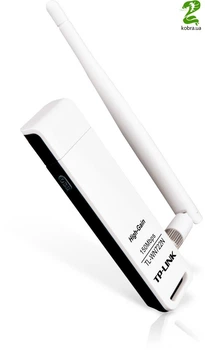 Бездротовий адаптер TP-Link TL-WN722N (150Mbps, USB, зовнішня антена) ( USB )