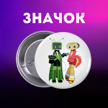 Значок У Світі Денді Roblox Dandy's World на шпильці на рюкзак 44 мм 1 шт zn_1_134