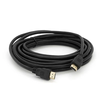 Кабель Merlion HDMI-HDMI HIGH SPEED 5.0m, v1.4, OD-7.5mm, круглый Black, коннектор Black YT-HDMI(M)/(M)HS-5.0m