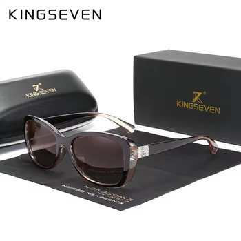 Женские поляризационные солнцезащитные очки KINGSEVEN 7260 Clear Brown