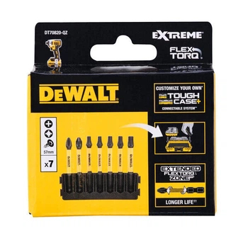 Кассета с битами DeWALT EXTREME FlexTorq PH2 PZ2 Т20 Т25 Т30 7шт (DT70820)