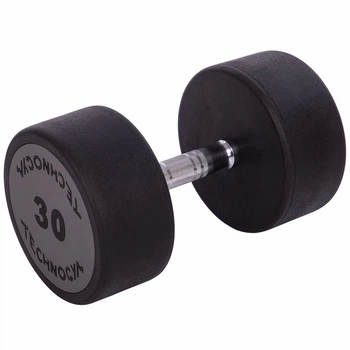 Гантель цельная профессиональная с полиуретановым покрытием TECHNOGYM LN-1254-30 1шт 30кг