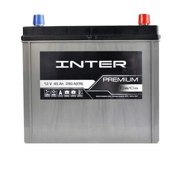 Автомобильный аккумулятор INTER Premium Asia 45Ah 390A R+ 4820219073819