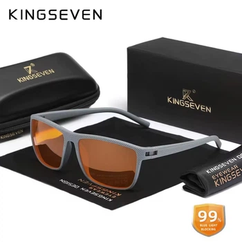 Окуляри комп'ютерні Blue Blocker 99% для чоловіків і жінок KINGSEVEN 755 Gray Amber F6