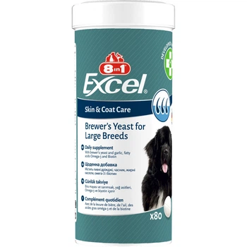 Витамины для кожи и шерсти собак больших пород 8in1 Excel "Brewers Yeast Large Breed" 80 шт/уп