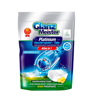 Таблетки для посудомийної машини Glanz Meister Platinum 16 г х 25 шт