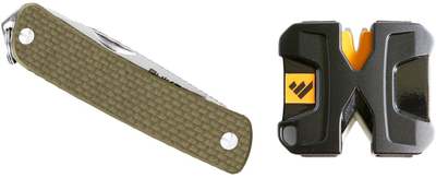 Набір Кишеньковий ніж Ruike S22-G Зелений + Точилка механічна Work Sharp WSEDCPVT (WSEDCPVT-I)