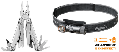 Набір Мультитул Leatherman Surge (830165) + Ліхтар налобний Fenix Scout HM23 V2.0 Лімітована серія Червоне світло (Scout)