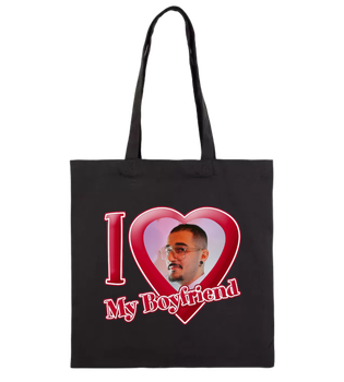 Шопер Ponty Shop з вашим фото "I love my boyfriend" - Чорний