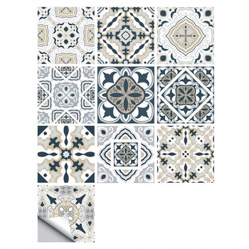 Самоклеящаяся ПВХ плитка Patchwork 20x20 см, 10 шт, водостойкие панели для стен и пола (0,4 м²) узор № 16