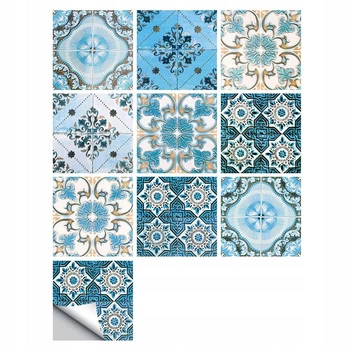 Самоклеюча ПВХ плитка Patchwork 20x20 см, 10 шт, водостійкі панелі для стін і підлоги (0,4 м²) візерунок № 4