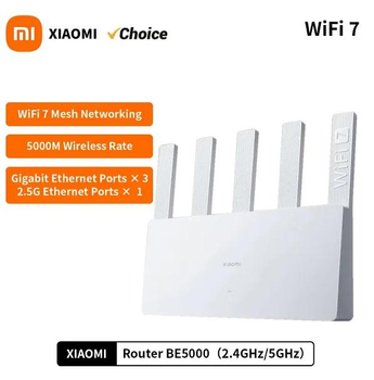 Маршрутизатор роутер Xiaomi Mi Router BE5000 Wi-Fi7 MESH CN (розширена версія)