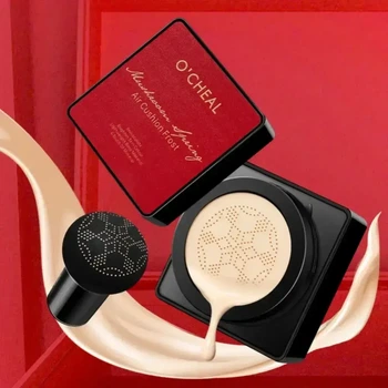Кушон для обличчя + спонжик Beauty Linasi Red O`CHEAL, Натуральний відтінок / Тональний крем / Крем пудра