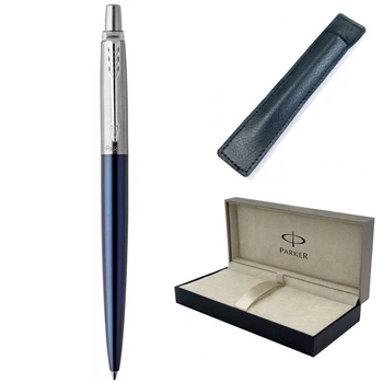 Ручка шариковая Parker JOTTER Royal Blue CT BP в футляре MR с чехлом (16 332 a)
