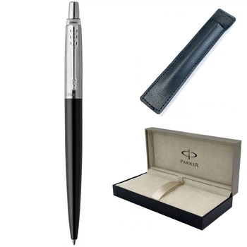 Ручка шариковая Parker JOTTER Bond Street Black CT BP в футляре MR с чехлом (16 232 a)