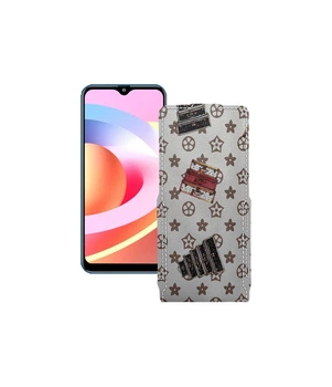 Чохол-флип з екошкіри для телефону FiGi Note 1C Луі-Вітон-білий