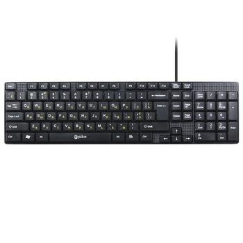 Клавіатура Piko KB-005 Ukr Black (1283126472459) ( Чорний ) 29354