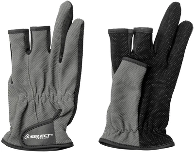 Перчатки Select Basic SL-GB02 рыболовные дышащие с 3 обрезанными пальцами противоскользящие Gray M