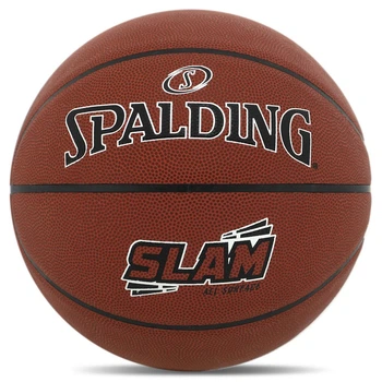 Мяч баскетбольный кожаный Spalding Slam 76899 для зала и улицы (Indoor/Outdoor) размер 7 Brown