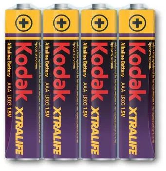 Батарейка KODAK LR03 ААА XtraLife alkaline 4shrink