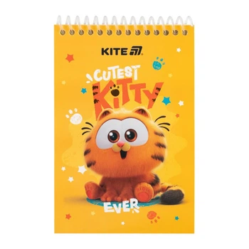 Блокнот А6 Kite Garfield "Котёнок Гарфилд" на спирали 48 листов чистый цветной блок (GF25-196)