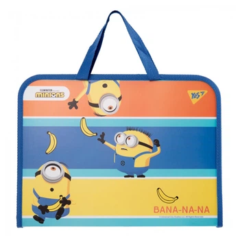 Папка-портфель FC Yes Minions "Міньйони" на блискавці пластикова з тканевими ручками (492172)