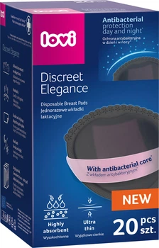 Лактаційні прокладки Lovi Discreet Elegance Антибактеріальні 20 шт Чорні (19/611new)