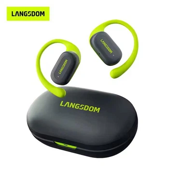Бездротові кісткові навушники Langsdom TS19 Open Ear з дужкою за вухо та шумоподавленням Спортивні навушники з кістковою провідністю Салатовий
