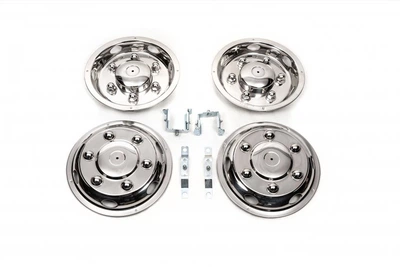 Колпаки из нержавейки Exclusive V2 (2-кольцевые, 4 шт) для Mercedes Sprinter W907/W910 2018- гг