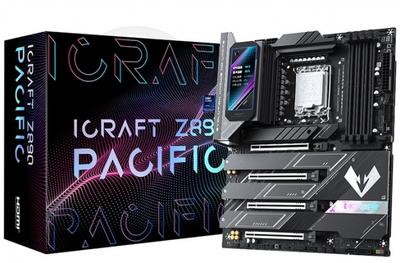 Материнська плата lga1851, Maxsun iCraft z890 pacific, z890, 4xDDR5, Int.Video(CPU), 4xSATA3, 1xPCI-E 16x 5.0, 1x pci-e 8x 5.0, 2xPCI-E 4x. 9xUSB3.2, 2*Type-C, dp/hdmi, wifi7+bt5.4, 16 Phase, Debug, argb, atx