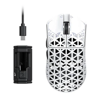 Бездротова ігрова мишка ATTACK SHARK R5 Ultra WHITE Карбонова, ультралегка (2.4G, Bluetooth), PAW3950MAX, 42000 DPI, 8K