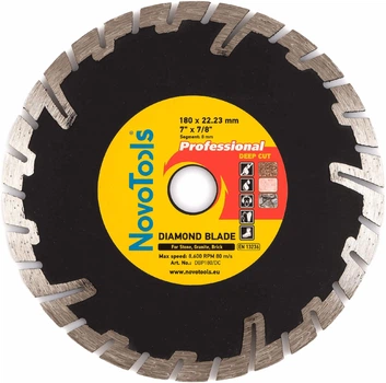 Алмазний диск NovoTools Basic DBP180/DC 180х8х22,23 мм Глибокий різ