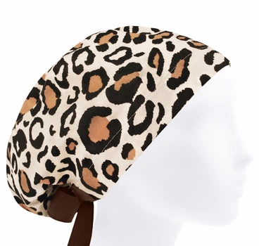 Медицинская шапочка женская HeadwearUniverse универсальная принт Леопард ягуар