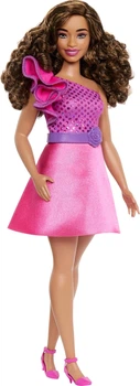 Лялька Барбі Модниця Шатенка в рожевій блискучій сукні Barbie Fashionistas 65th Anniversary Pink Sparkly Dress, Curvy Brown Hair 225 (HRH22) (HRH22)