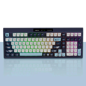 Беспроводная игровая клавиатура LANGTU L102 Tri-Mode RGB, Bluetooth (3-каналы), 2.4G, светодиодная подсветка RGB с экраном, клавиатура PBT, 4000 мАч, раскладка QWERTY ENG-UA - черный
