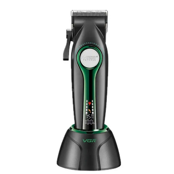 Машинка для стрижки VGR V-010 6 насадок 2600 mAh 7500 RPM LED display Green (9058)