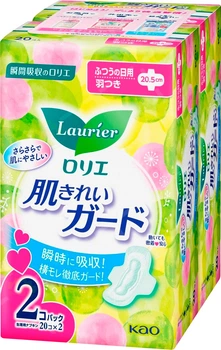 Упаковка гігієнічних прокладок Kao Laurier Kirei Regular Day Use 20.5 см 20 шт х 2 пачки (4901301392411)
