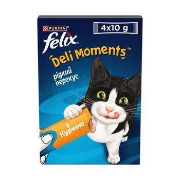 Кремовое лакомство Felix Deli Moments для взрослых котов, с курицей 4 * 10г