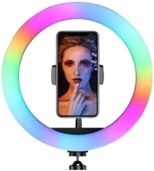 Лампа кольцевая RGB MJ26 26 см светодиодная, с держателем, для блоггеров (MJ26)